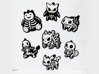 Pokemon Skeletons Keychains
