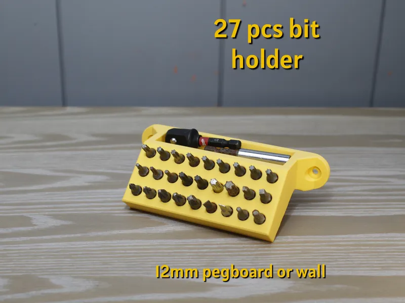 27‑Piece Bit Holder – Biltema Pegboard / Wall