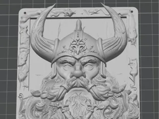 Bas-relief tablet depicting a Viking
