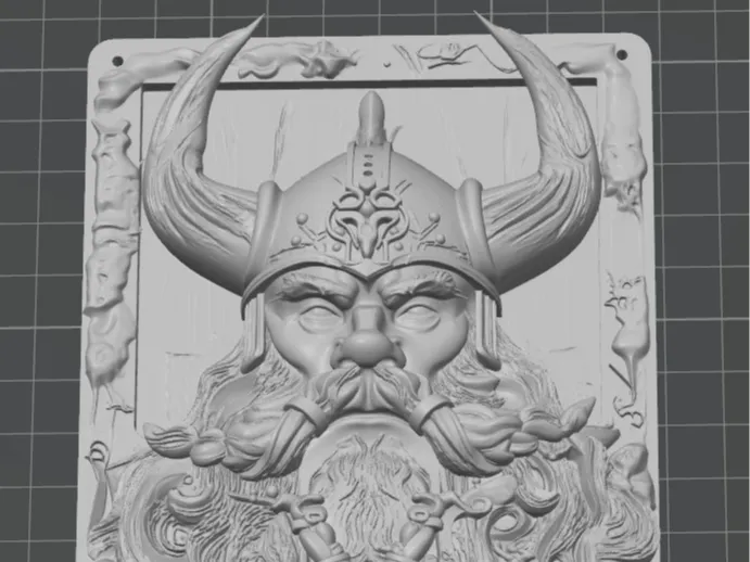 Bas-relief tablet depicting a Viking