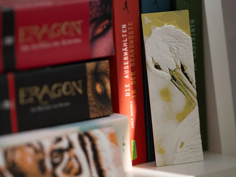 Lesezeichen „Storch“ 3-Color PLA Bookmark Hueforge