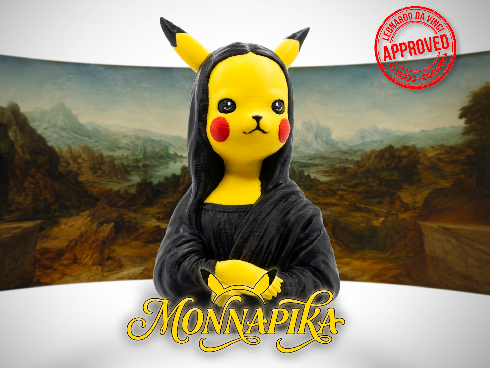 Monnapika - Mona Lisa Pikachu Fan Art - Free 3D Print Model