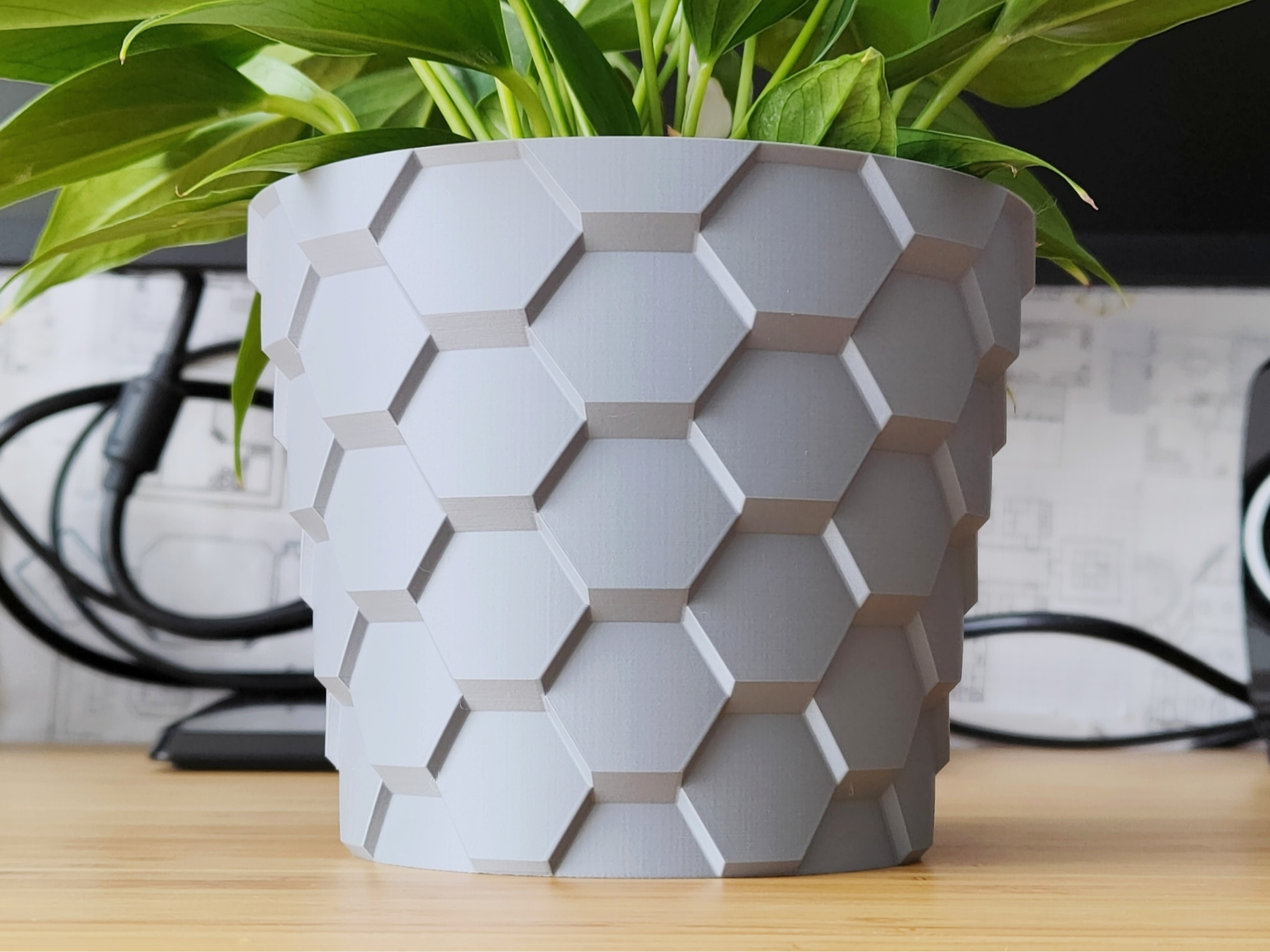 Hexagonal Stairs Plant pot Decor Planter Vase mode