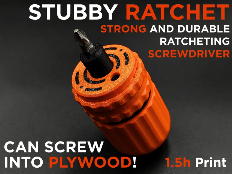 Strong Reversible Ratcheting Stubby Screwdriver