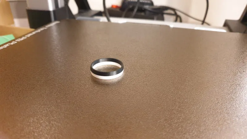 Two colors ring for the middle finger with 23mm diameter
