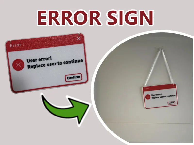 User error window sign