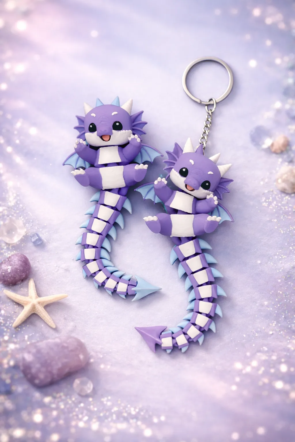 Cute Flexi Baby Dragon Toy / Keychain view 4