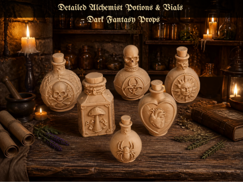 Detailed Alchemist Potions & Vials Dark Fantasy - 1