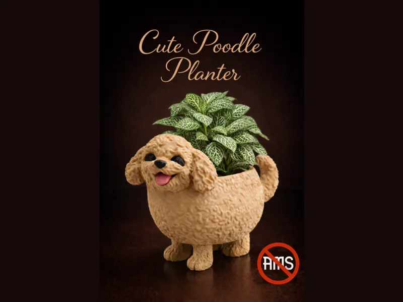 Cute Poodle Planter - NO AMS