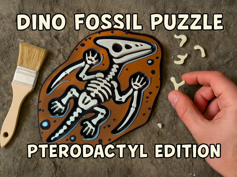 Pterodactyl Dinosaur Fossil Puzzle