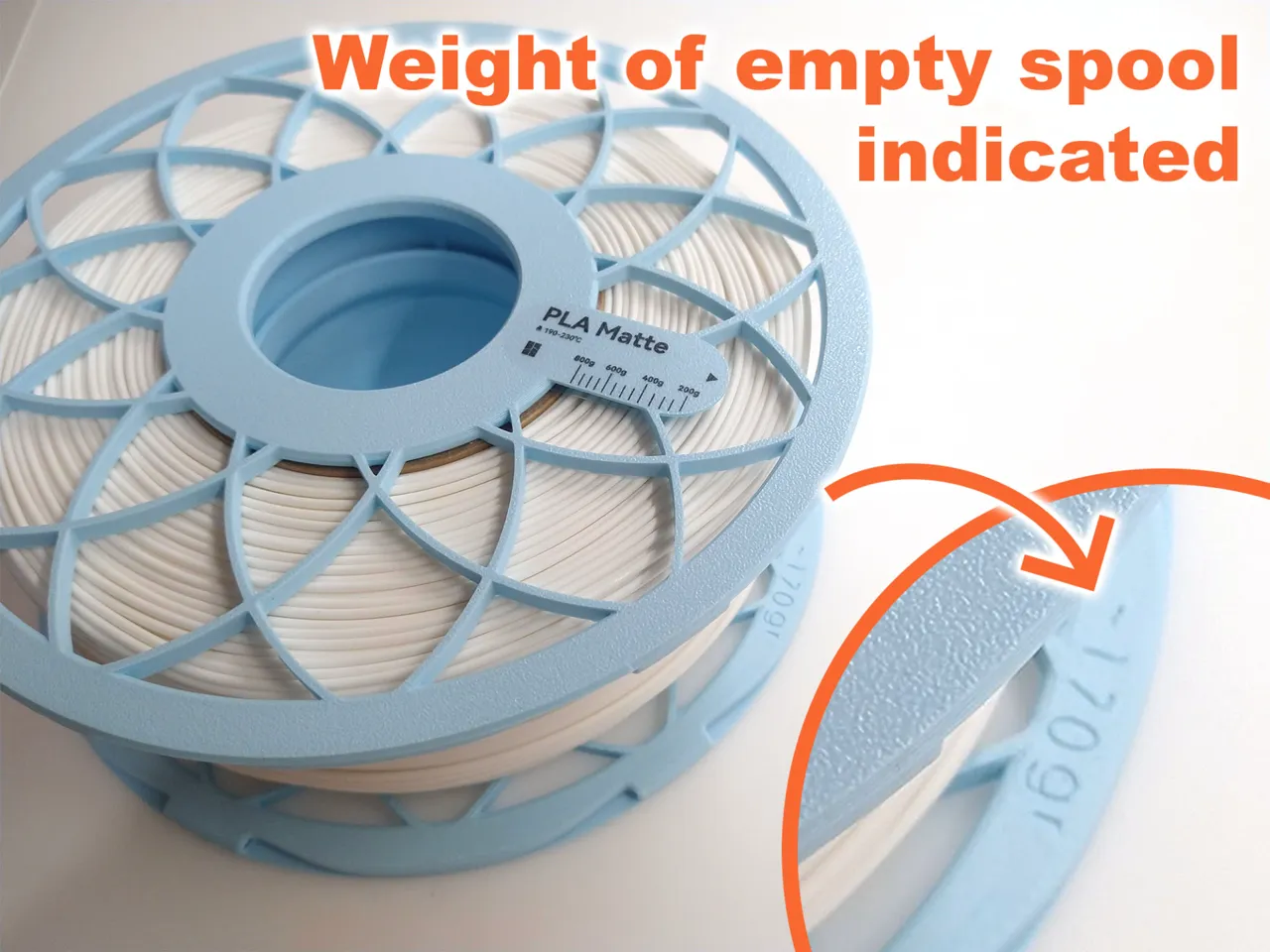 Bambu Refill spool - With internal filament clip! view 3