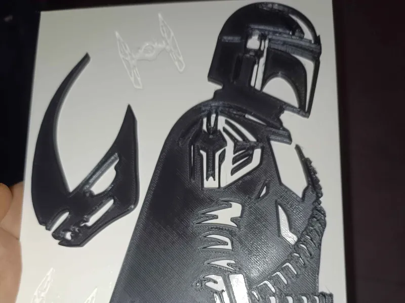 The Mandalorian - Multilayer Wall Art & Stand