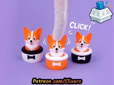 Corgi Dog Clicker Cute Fidget Toy