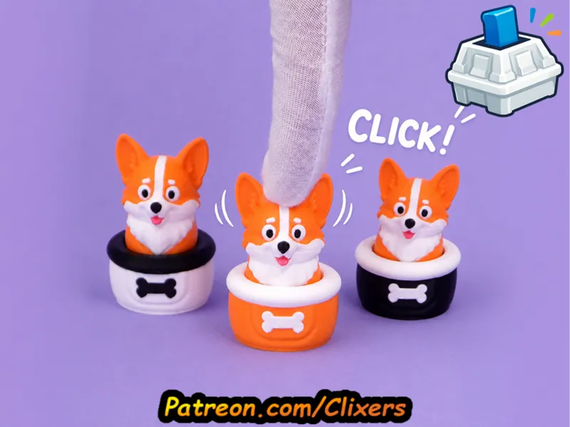 Corgi Dog Clicker Cute Fidget Toy