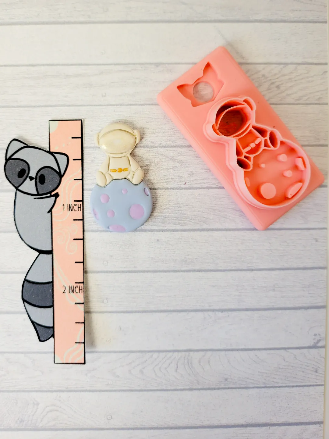 Astronaut On The Moon Polymer Clay Earring Cutter view 4