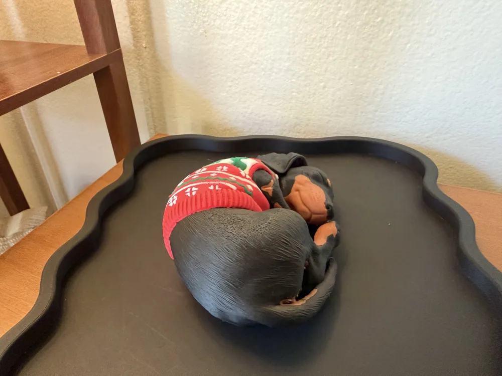 Sleeping Christmas Dachshund - Free 3D Print Model - MakerWorld