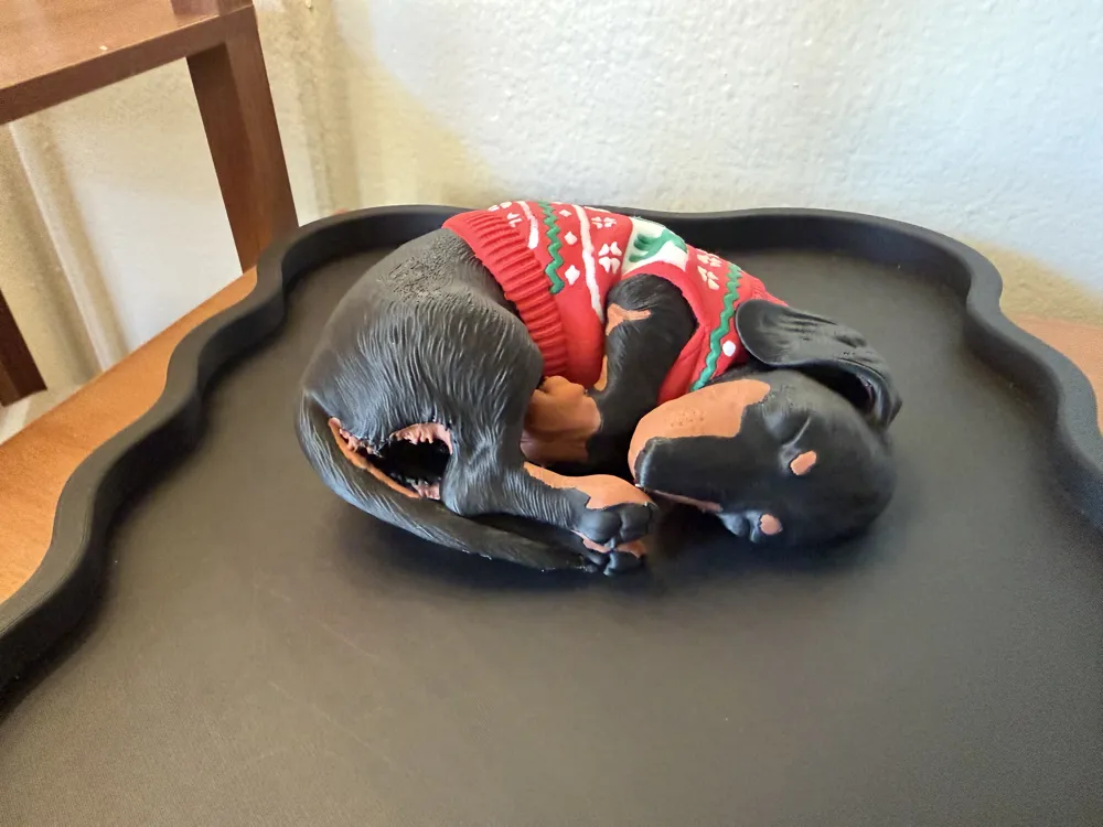 Sleeping Christmas Dachshund - Free 3D Print Model - MakerWorld