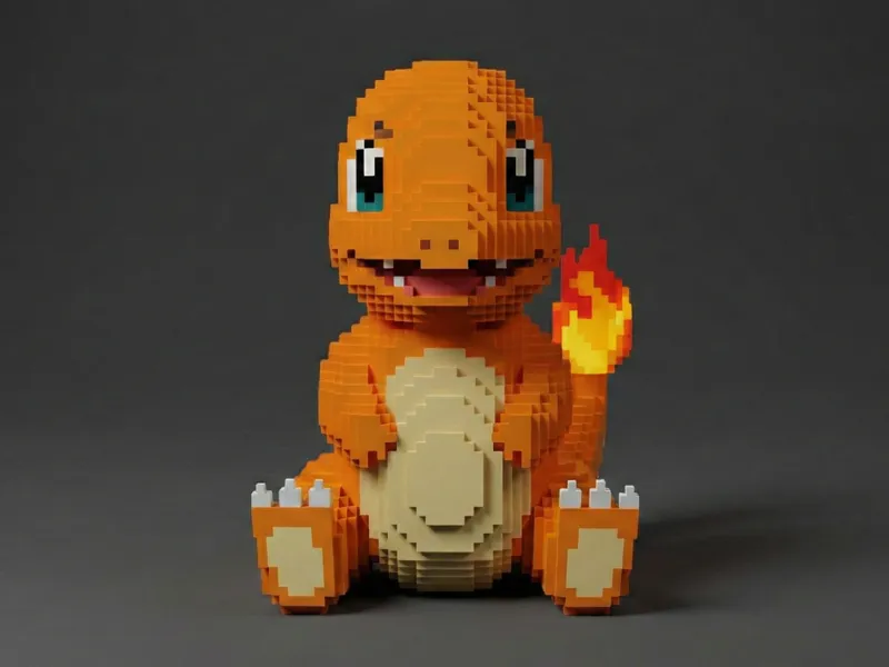 CHARMANDER Voxel / Pixel Art 8 bit - Pokémon