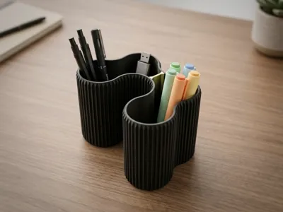 Modern Dual-Compartment Pencil Holder