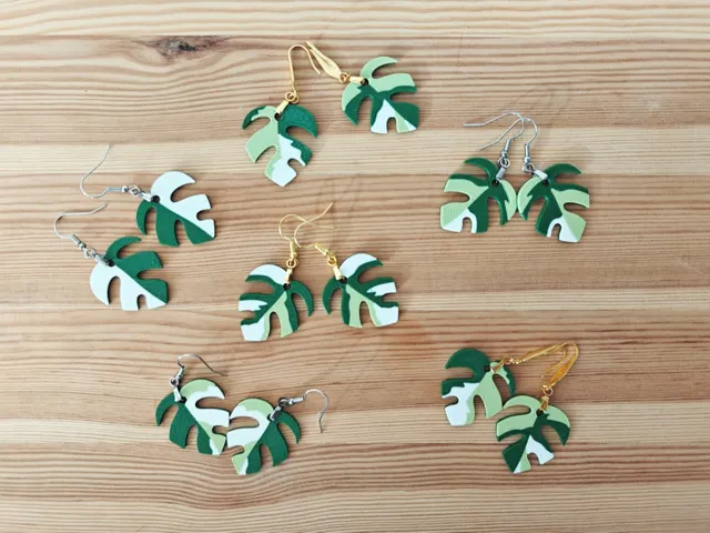 Monstera Minima (Raphidaphora) earrings