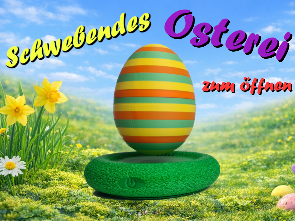 Osternest mit schwebenden Osterei zum öffnen