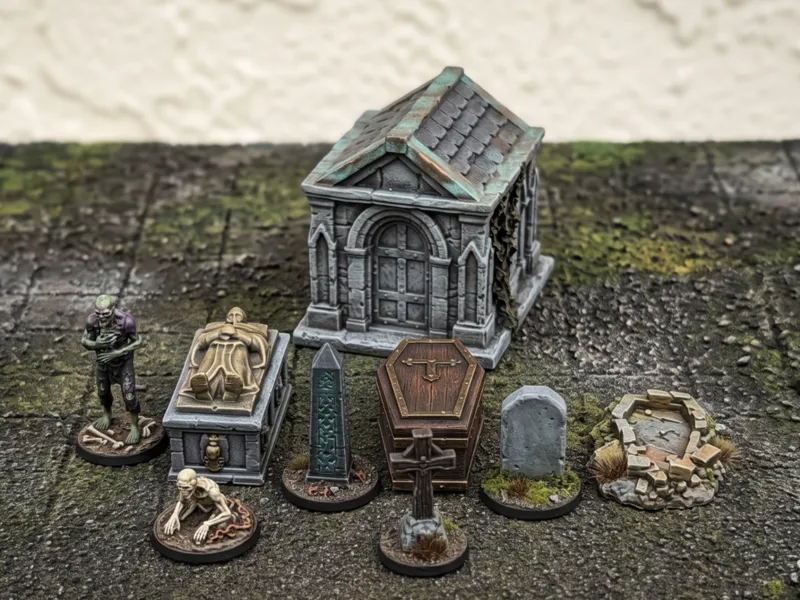 D&D Graveyard scatter terrain diorama