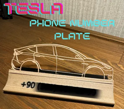 Phone Number Plate For Tesla Model Y