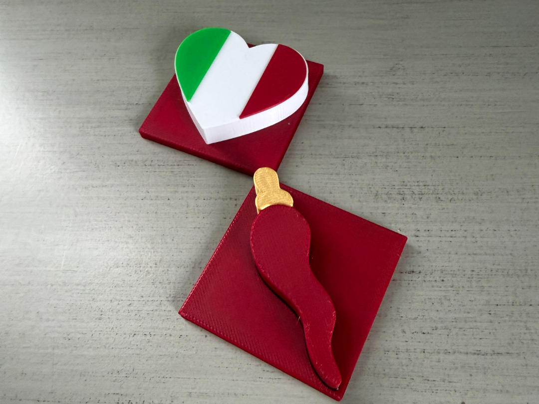 Italian Flag TicTacToe - Italy Corno Rosso - Free 3D Print Model