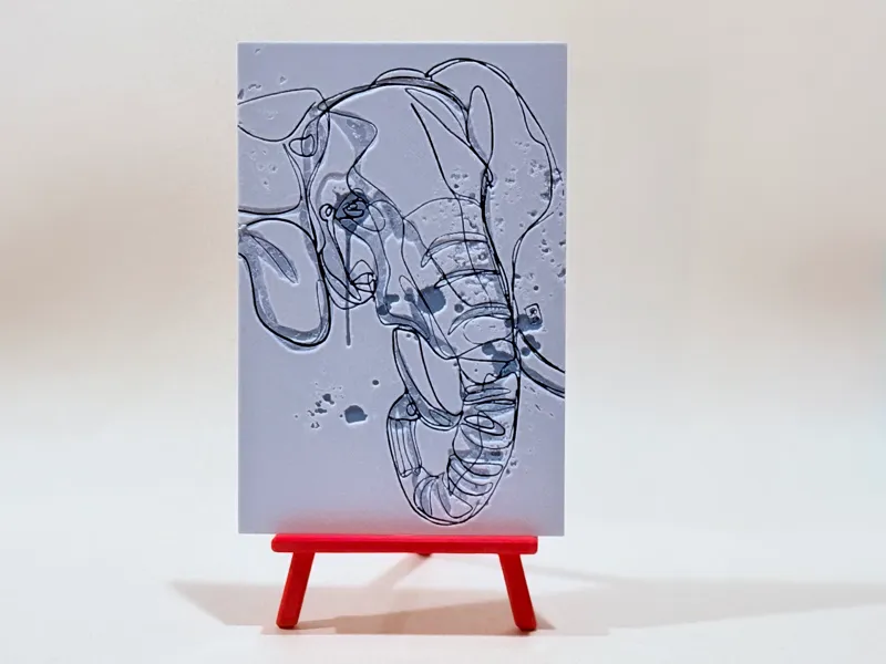 Watercolor Elephant – Single Line Art HueForge