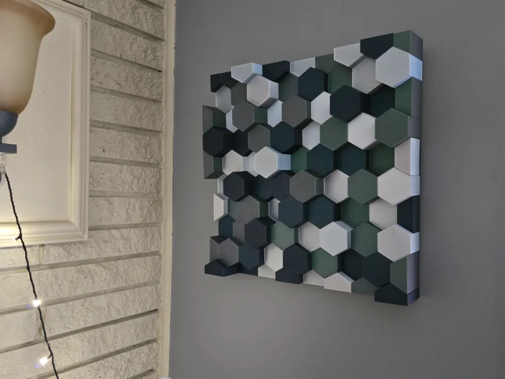 Hexagon Wall Art - Art - PLA - 3D printed product