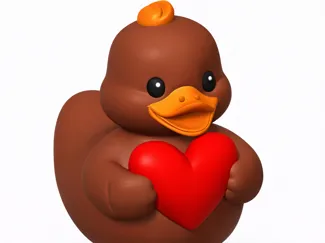 Valentines Duck with a heart