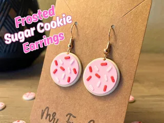 Valentines Frosted Sugar Cookie hook earrings