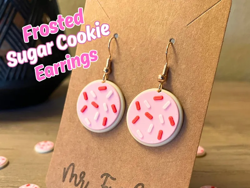 Valentines Frosted Sugar Cookie hook earrings