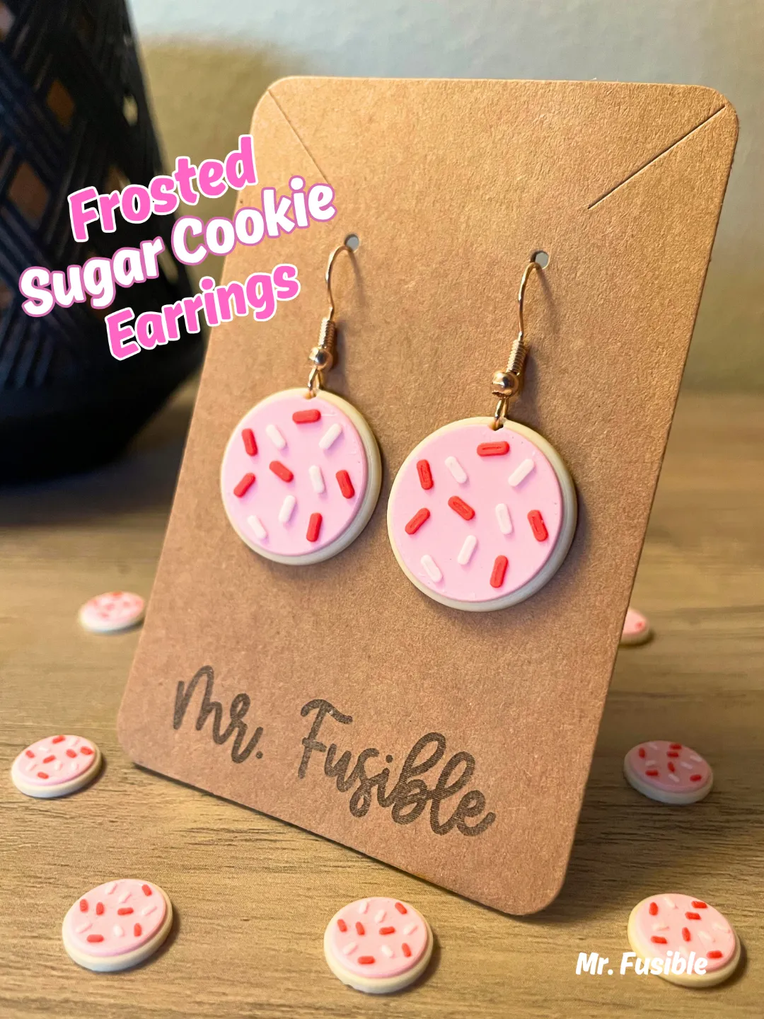 Valentines Frosted Sugar Cookie hook earrings view 2