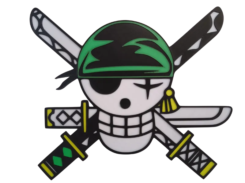 jolly roger roronoa zoro con calamita