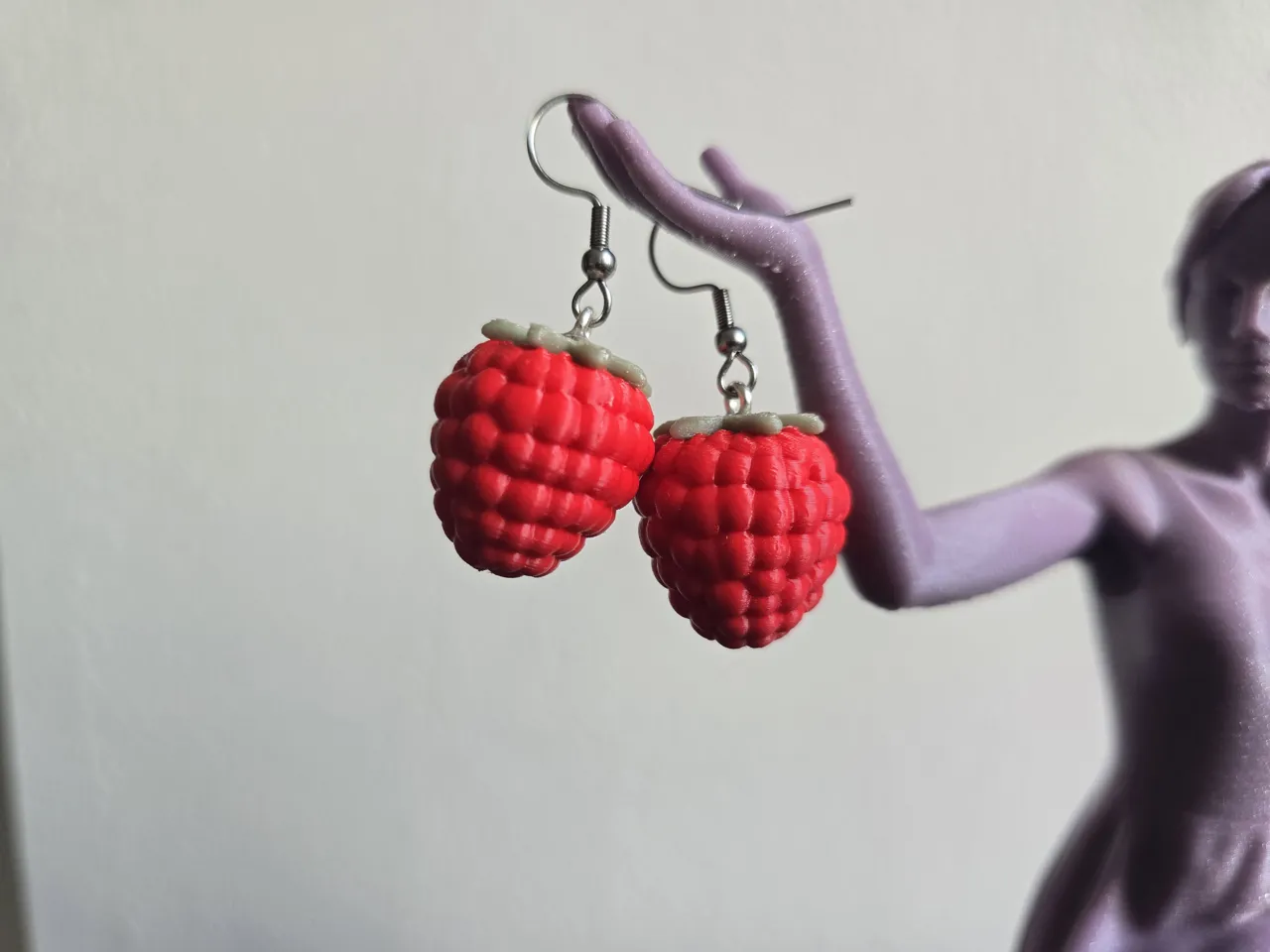 Raspberry Earrings - Fruit Cute Printable Jewelry view 3