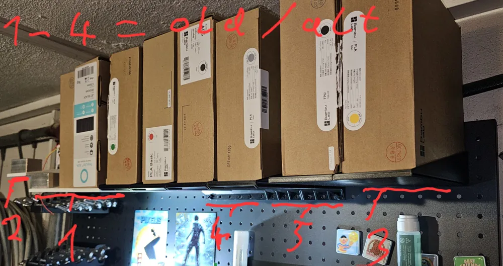 Expandable Filament Rack for 25mm Pegboard Wall - Free 3D Print Model ...