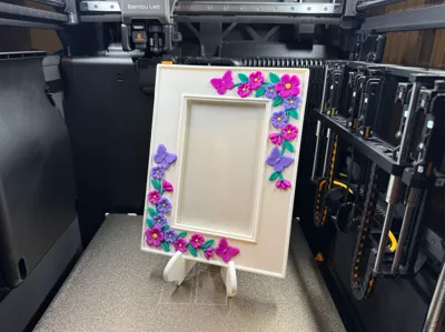 Butterflies and Flowers Relief Photo Frame 10x15cm