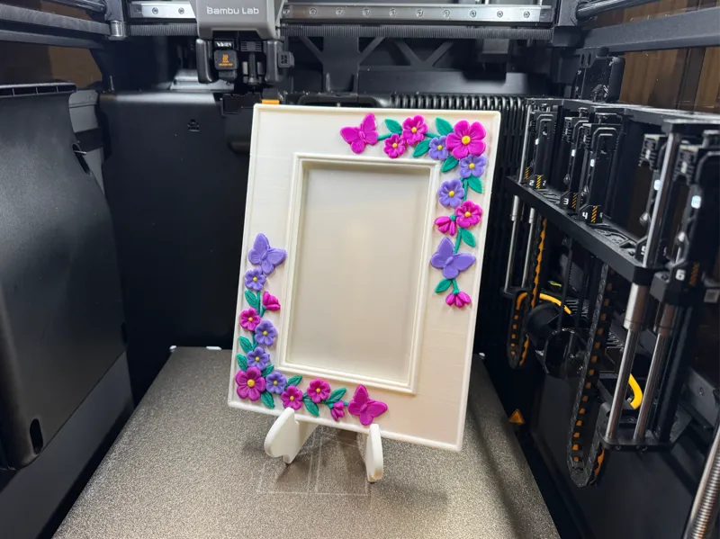 Butterflies and Flowers Relief Photo Frame 10x15cm
