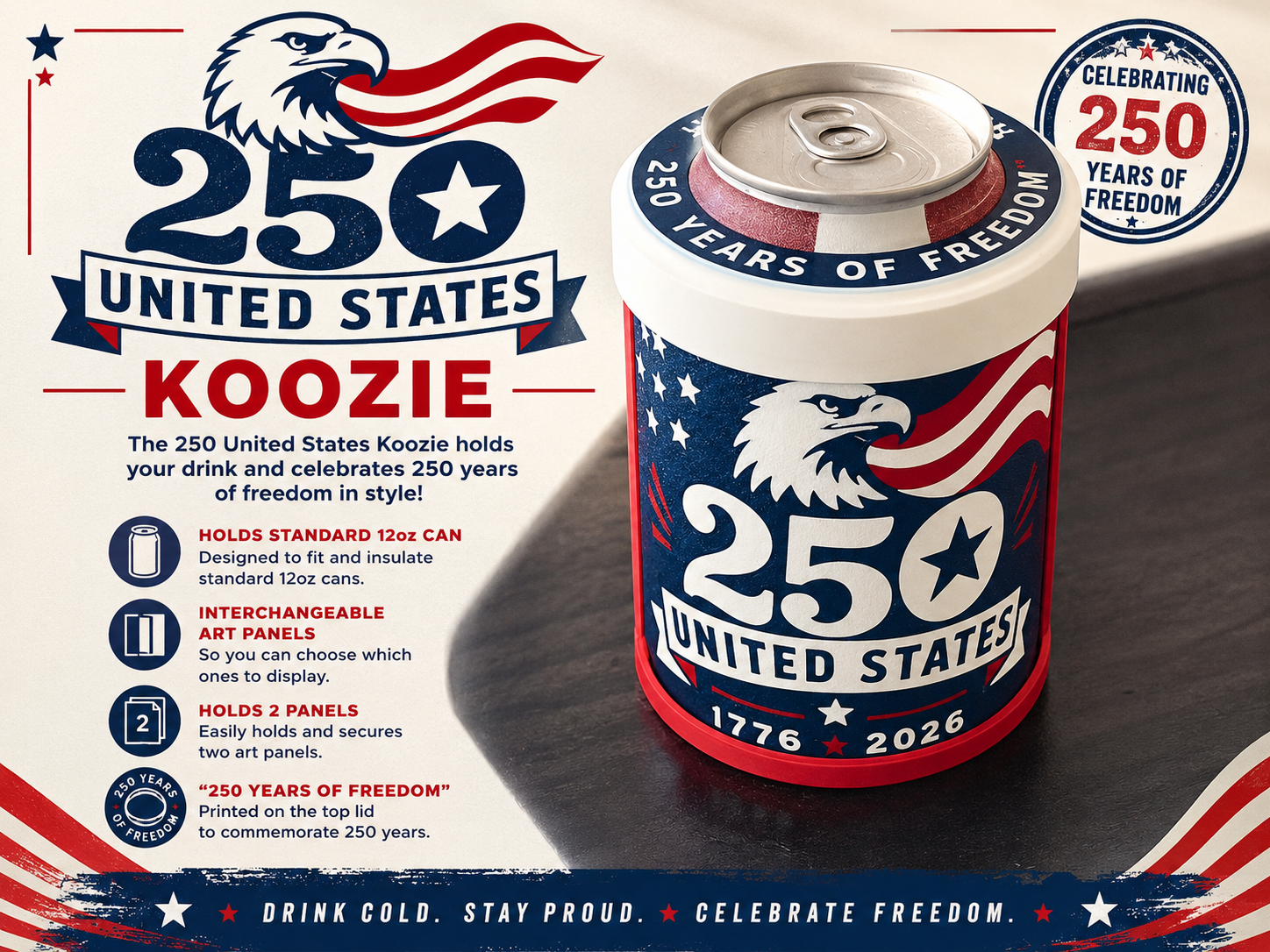 USA 250 Koozie