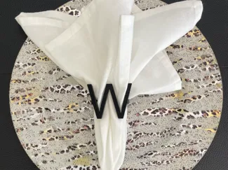 Letter W napkin ring