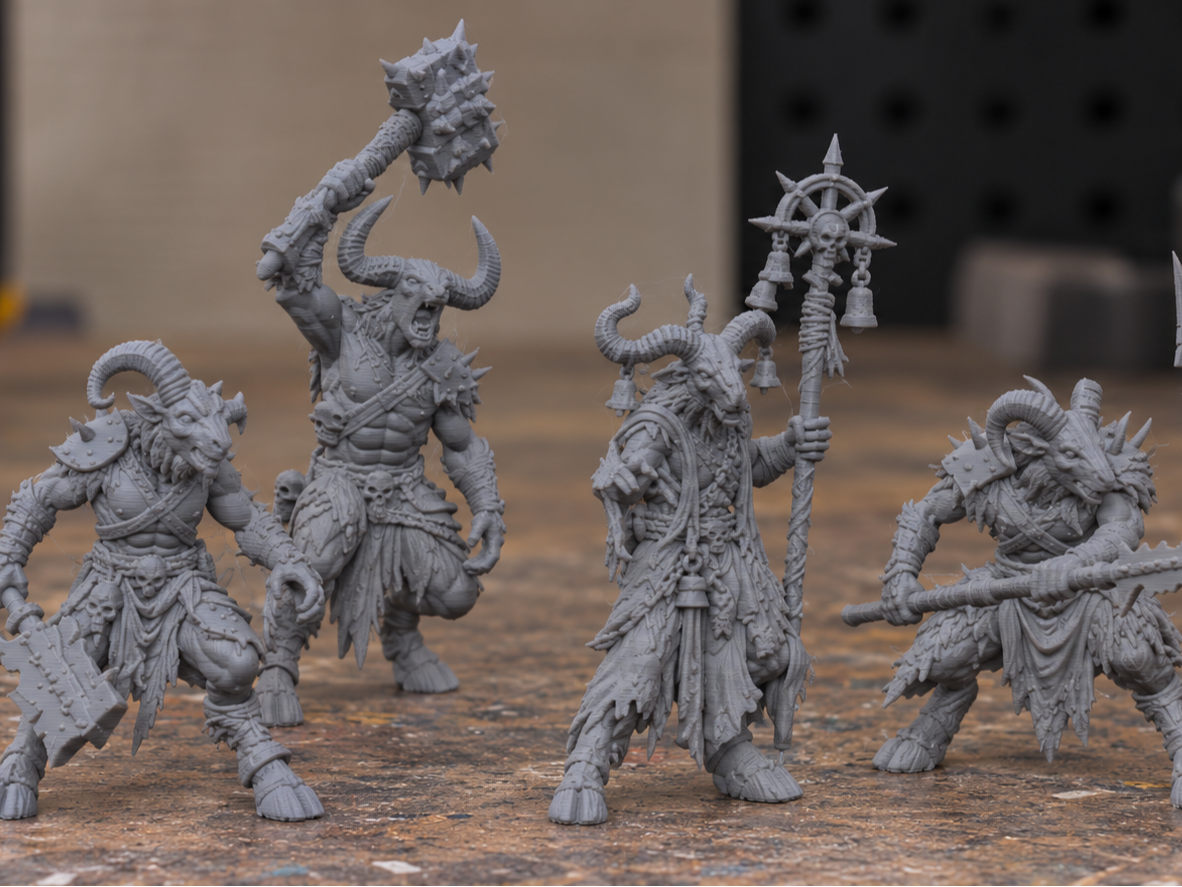 5 beastmen warriors - 25-32 mm bases fit - 1