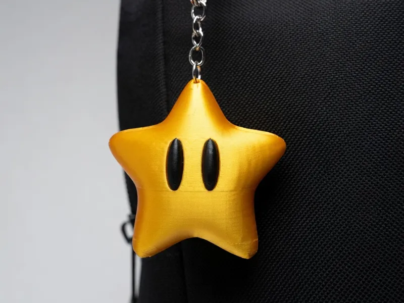 3D Mario Star Keychain