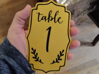 Numbers Table Wedding