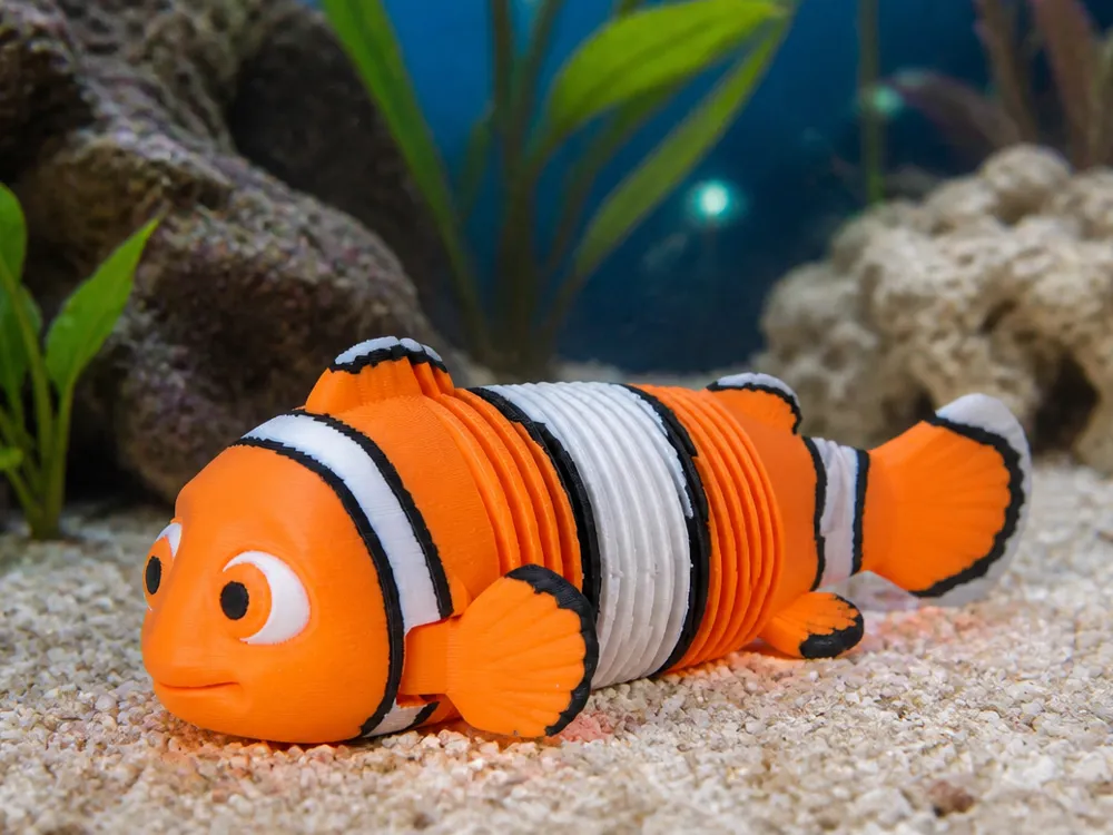 Modelo para impresión 3D: Spiral Flexi Nemo - Playful Clownfish Toy. Referencia del modelo original.