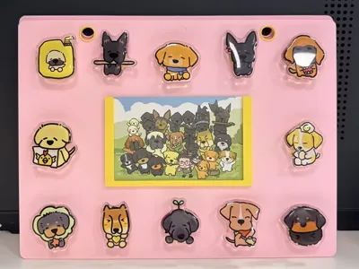 Junliang and His Friends' Badge Display Board