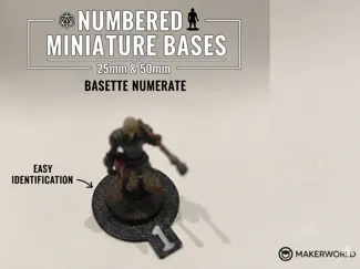 Basette Numerate per Miniature - 25mm & 50mm