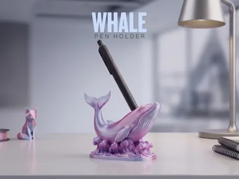 Soporte: Whale Pen Holder — referencia de MakerWorld