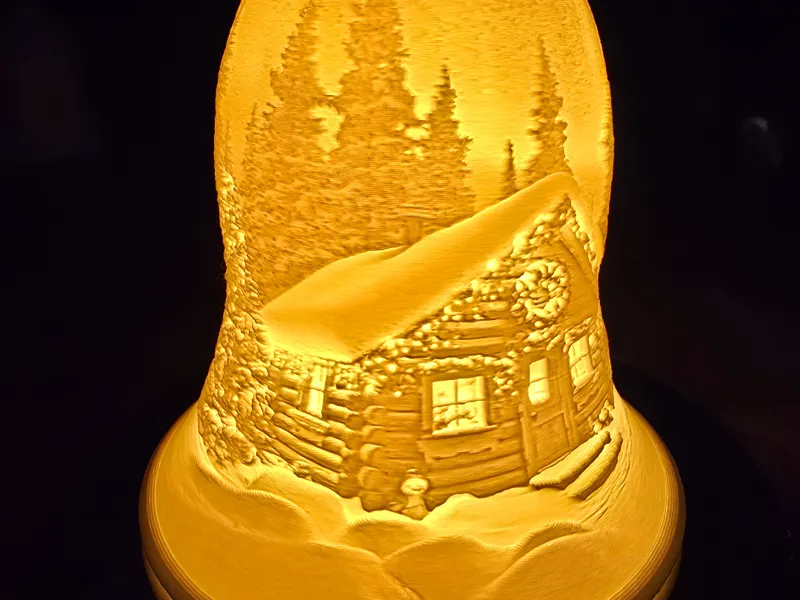 Weihnachtliche Lithophanglocken Nordlichter