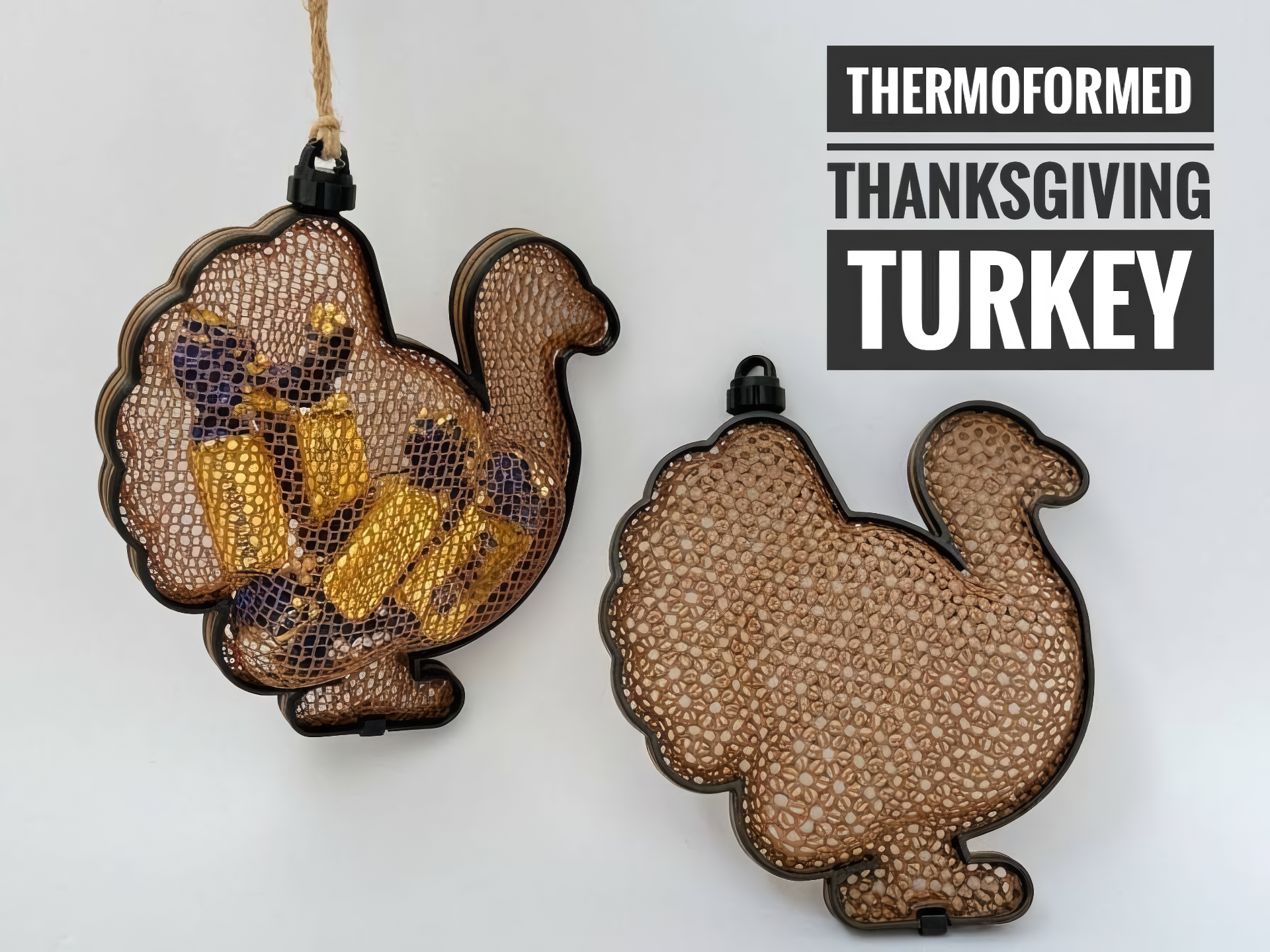Thermoformed Thanksgiving turkey - candy container 3D model